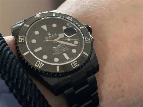 schwarze rolex blaken|Rolex submariner blaken.